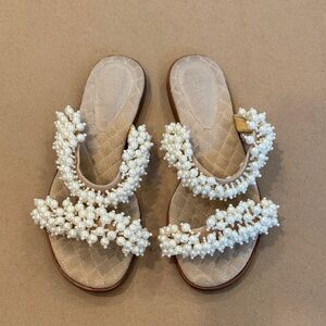 Alexandre Birman Cream Pearl Sandals